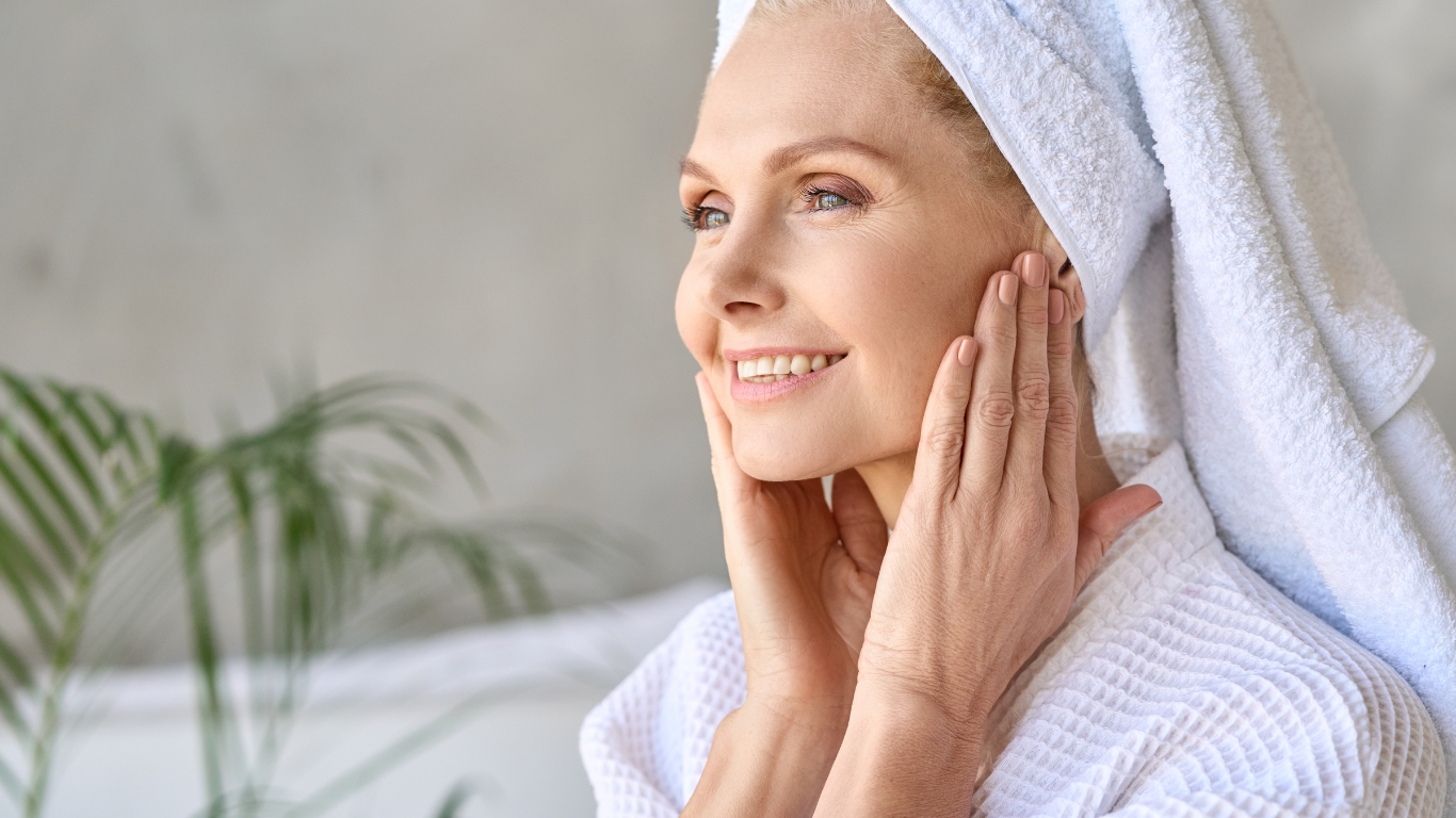 woman spa relaxing at home after her heaven on earth aspen virtual facial