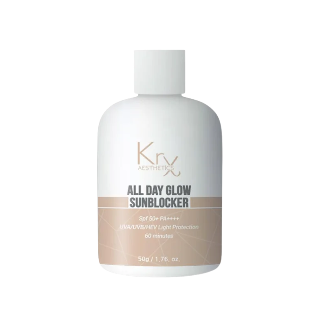 Kry All Day Glow Sunblocker bottle on a white background