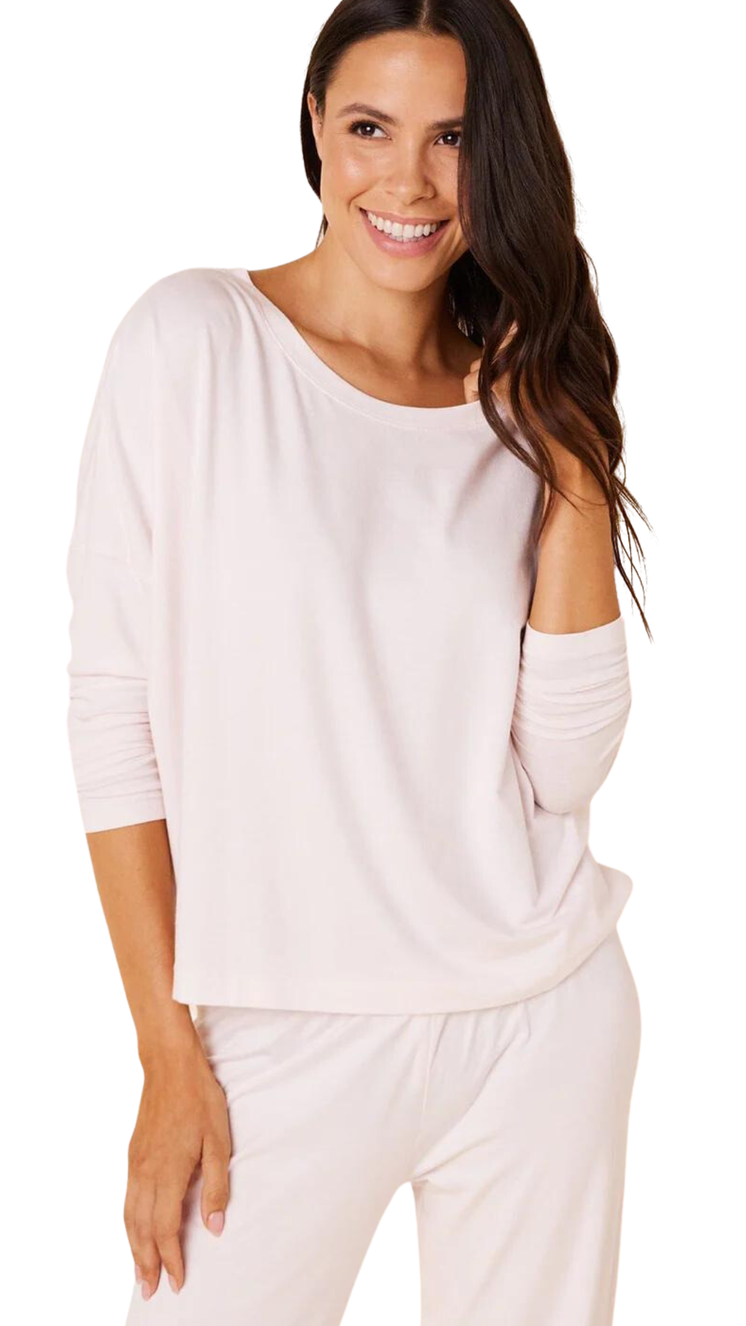 Classic Pima Knit Pullover Set - Blush.