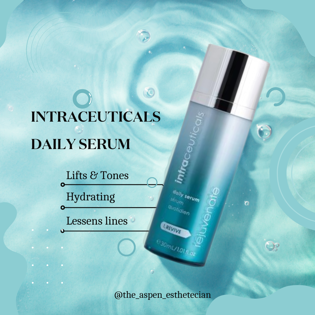 The Intraceuticals Daily Rejuvenate Serum from Heaven on Earth is hydrating, lessen lines and lifts and tones the face! 
