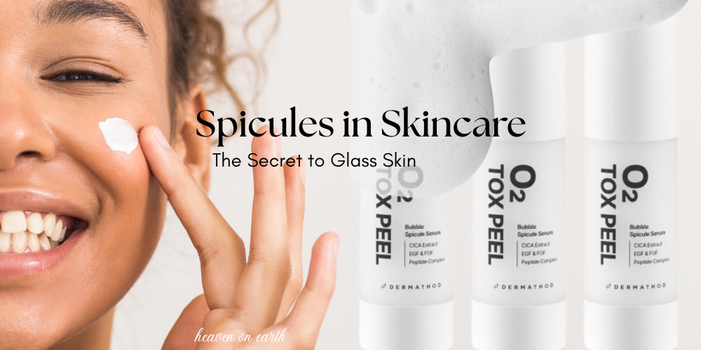 woman with oxygen treatment on skin : spicules in skincare - the secret to glass skin