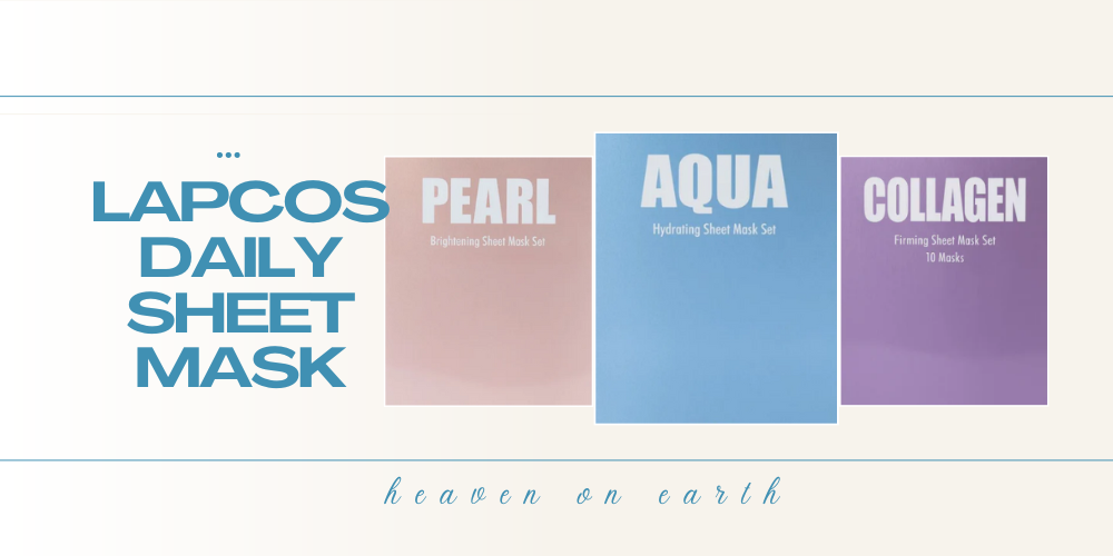 the lapcos daily sheet mask with the pearl daily sheet mask, aqua daily sheet mask and collagen daily sheet mask