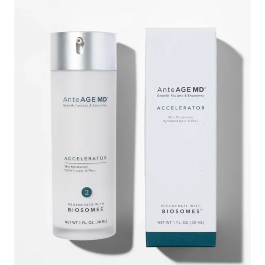 bottle of the anteage md biosome accelerator and its box at heaven on earth aspen