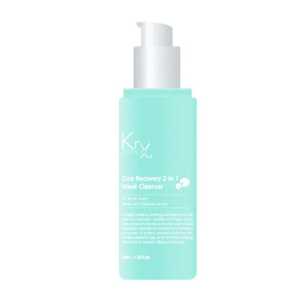 bottle of the KrX Cica Recovery 2 in 1 Cleanser sold at heaven on earth aspen