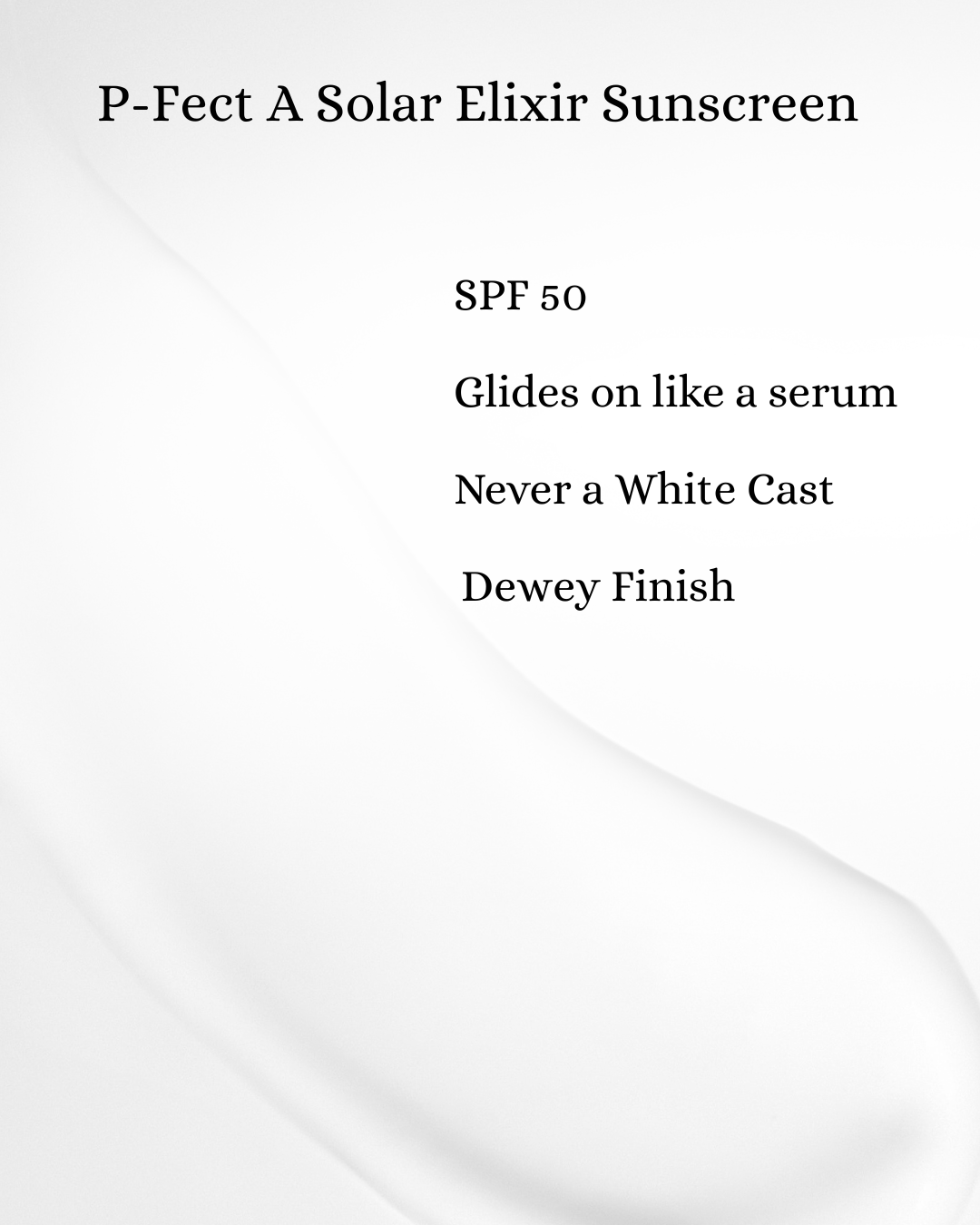 P-Fect A Solar Barrier SPF 50 sunscreen provides serum like protection without leaving any white residue