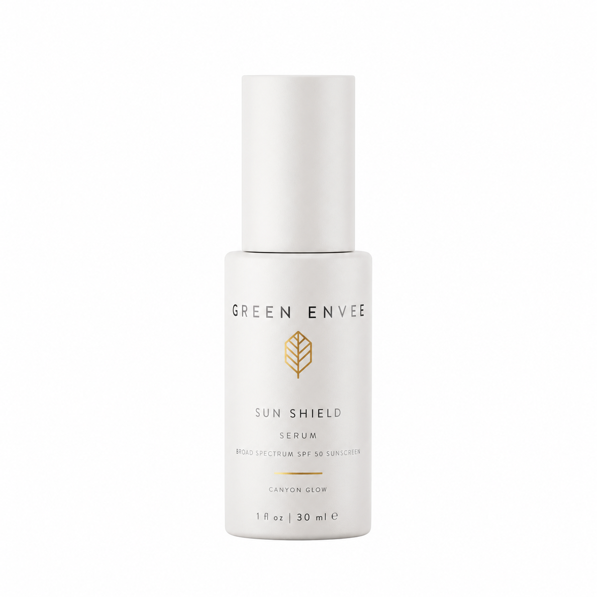 green envee spf 50 canyon glow mineral sunscreen on a white background