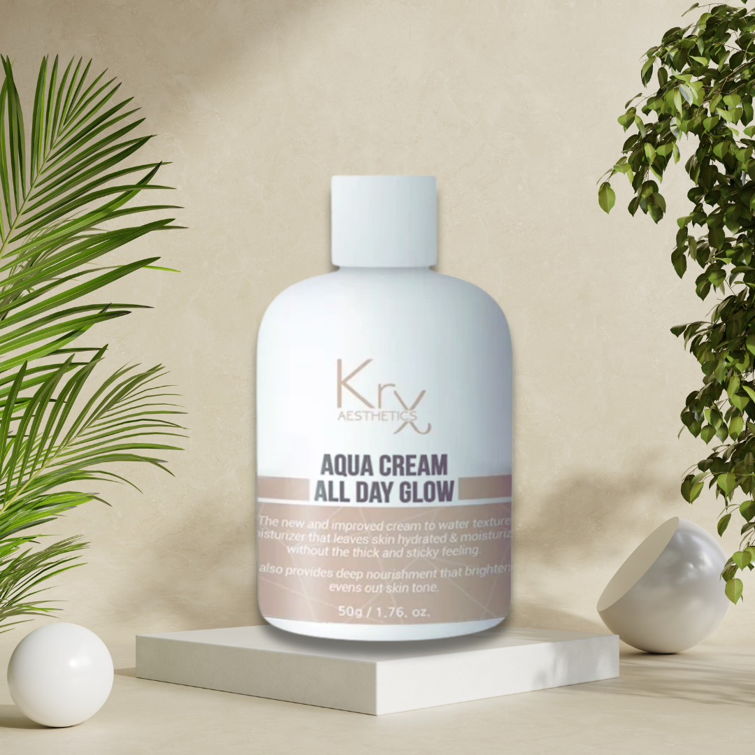 the krx aqua cream on a platform with ferns and fig trees next to it from heaven on earth 
