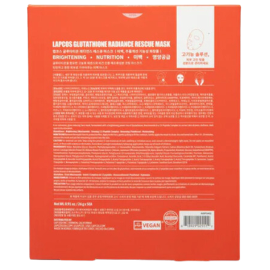 LAPCOS Glutathione Radiance Rescue Brightening Sheet Mask.
