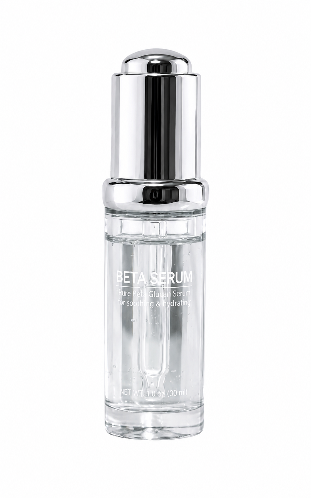 bottle of the Neogenesis beta glucan serum on a  white background 
