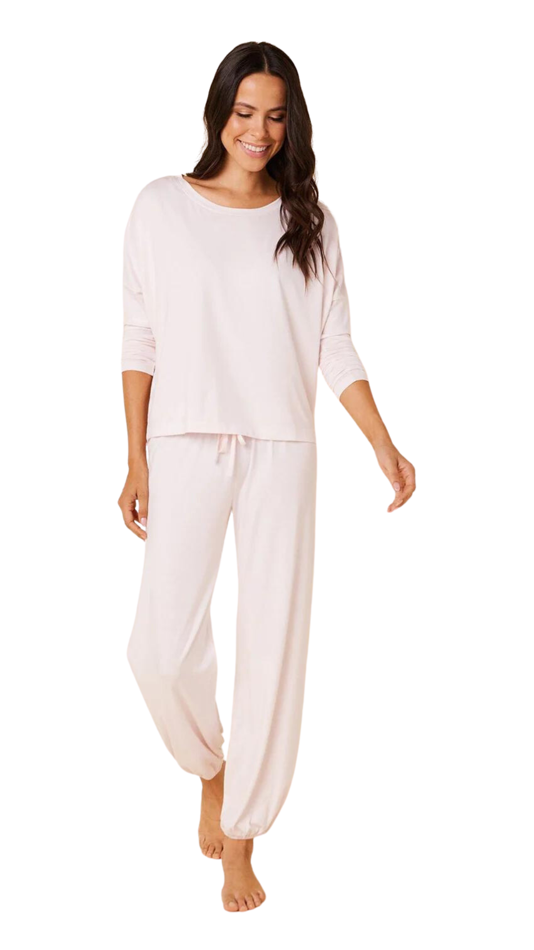 the cats pajamas classic pima knit pullover set in blush at heaven on earth 