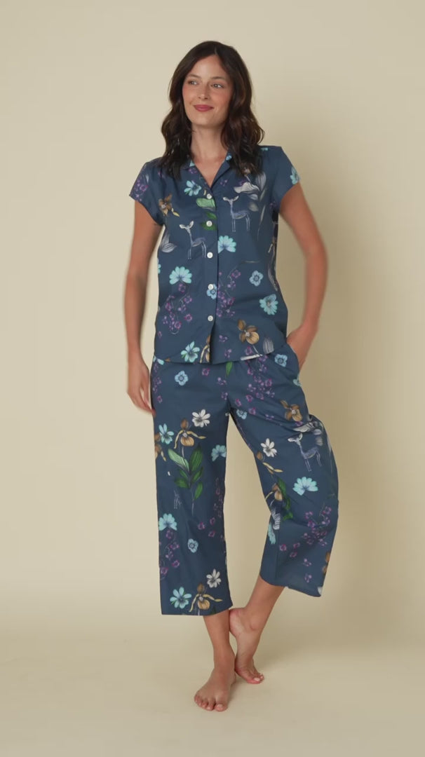 video of happy woman wearing the cat's pajamas deerly pajamas at heaven on earth aspen