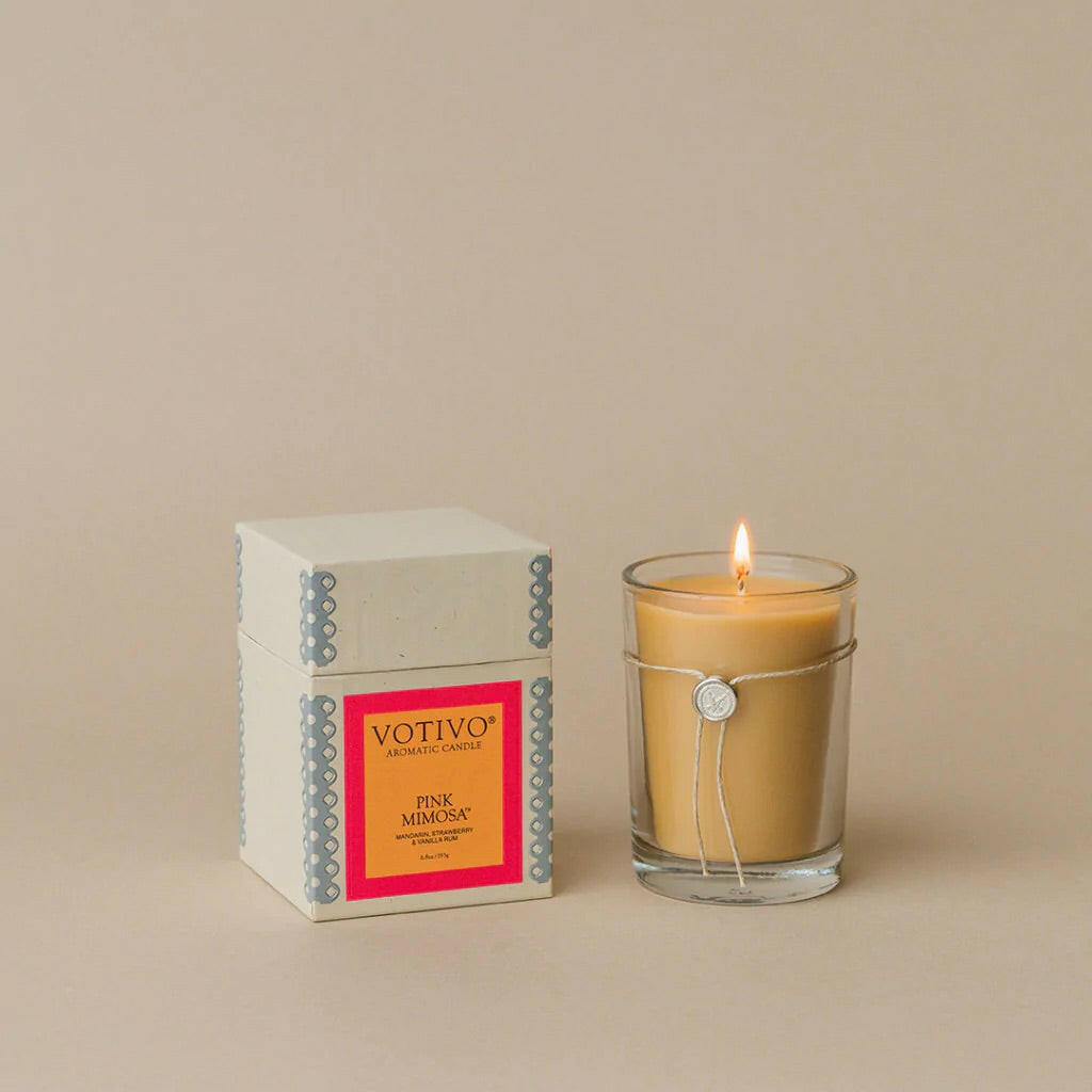Votivo Aromatic Candle - Pink Mimosa.